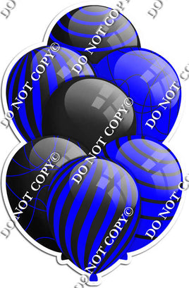 Black & Blue Balloons - Flat Black Accents
