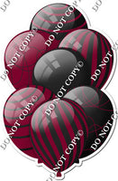 Black & Burgundy Balloons - Flat Black Accents