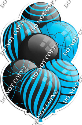 Black & Caribbean Balloons - Flat Black Accents