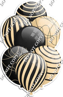 Black & Champagne Balloons - Flat Black Accents