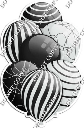 Black & Light Grey Balloons - Flat Black Accents
