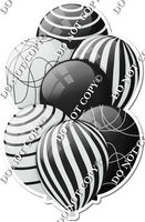 Black & Light Grey Balloons - Flat Black Accents