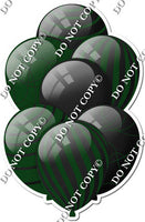 Black & Hunter Green Balloons - Flat Black Accents