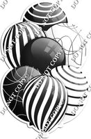 Black & White Balloons - Flat Black Accents