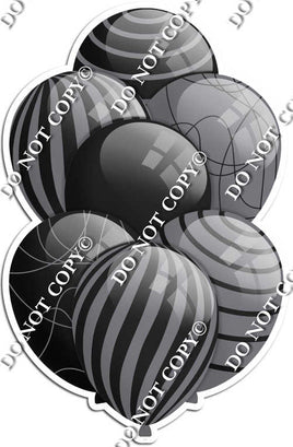 Black & Grey Balloons - Flat Black Accents