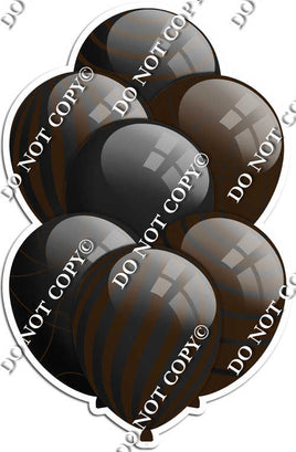Black & Chocolate Balloons - Flat Black Accents
