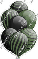 Black & Sage Balloons - Flat Black Accents