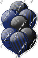 Black & Navy Blue Balloons - Flat Black Accents