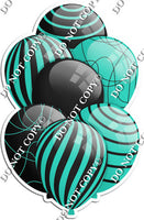 Black & Mint Balloons - Flat Black Accents