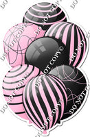 Black & Baby Pink Balloons - Flat Black Accents