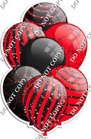 Black & Red Balloons - Black Sparkle Accents