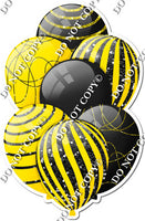 Black & Yellow Balloons - Black Sparkle Accents