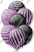 Black & Lavender Balloons - Black Sparkle Accents