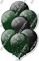 Black & Hunter Green Balloons - Black Sparkle Accents