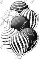Black & White Balloons - Black Sparkle Accents