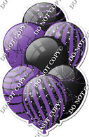 Black & Purple Balloons - Black Sparkle Accents