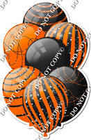 Black & Orange Balloons - Black Sparkle Accents