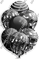 Black & White Camo Balloons - Black & White Sparkle Accents