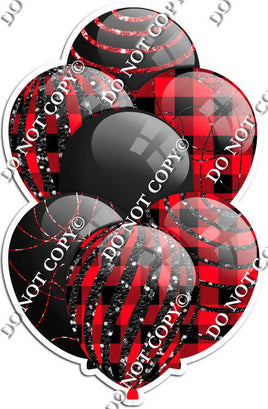 Black & Buffalo Balloons - Black Sparkle Accents