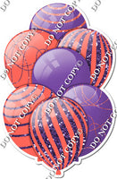 Purple & Coral Balloons - Sparkle Accents