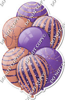 Purple & Rose Gold Balloons - Sparkle Accents