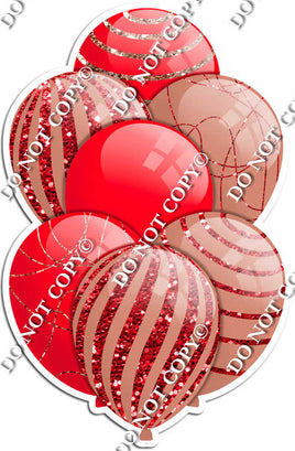 Red & Rose Gold Balloons - Sparkle Accents