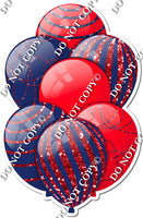 Red & Navy Blue Balloons - Sparkle Accents