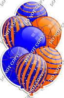 Blue & Orange Balloons - Sparkle Accents