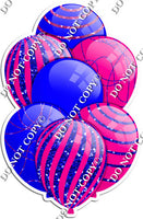 Blue & Hot Pink Balloons - Sparkle Accents