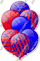 Blue & Red Balloons - Sparkle Accents