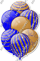 Gold & Blue Balloons - Sparkle Accents