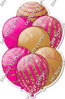 Gold & Hot Pink Balloons - Sparkle Accents
