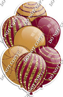 Gold & Burgundy Balloons - Sparkle Accents