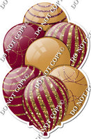Gold & Burgundy Balloons - Sparkle Accents