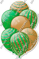 Gold & Green Balloons - Sparkle Accents