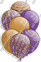 Gold & Purple Balloons - Sparkle Accents