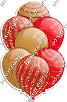 Gold & Red Balloons - Sparkle Accents