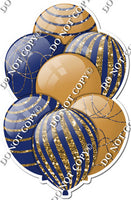 Gold & Navy Blue Balloons - Sparkle Accents