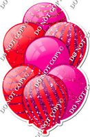 Hot Pink & Red Balloons - Sparkle Accents