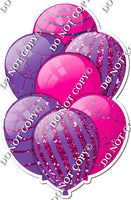 Hot Pink & Purple Balloons - Sparkle Accents