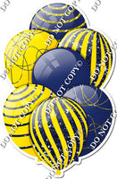 Navy Blue & Yellow Balloons - Sparkle Accents