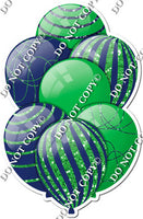 Lime & Navy Blue Balloons - Sparkle Accents