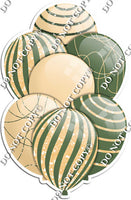 Champagne & Sage Balloons - Sparkle Accents