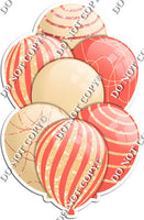 Champagne & Coral Balloons - Sparkle Accents