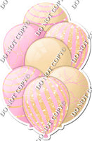 Champagne & Baby Pink Balloons - Sparkle Accents