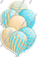 Champagne & Baby Blue Balloons - Sparkle Accents