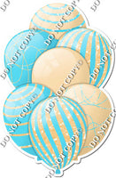 Champagne & Baby Blue Balloons - Sparkle Accents