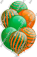 Green & Orange Balloons - Sparkle Accents
