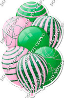 Green & Baby Pink Balloons - Sparkle Accents