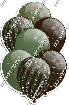 Sage & Chocolate Balloons - Sparkle Accents